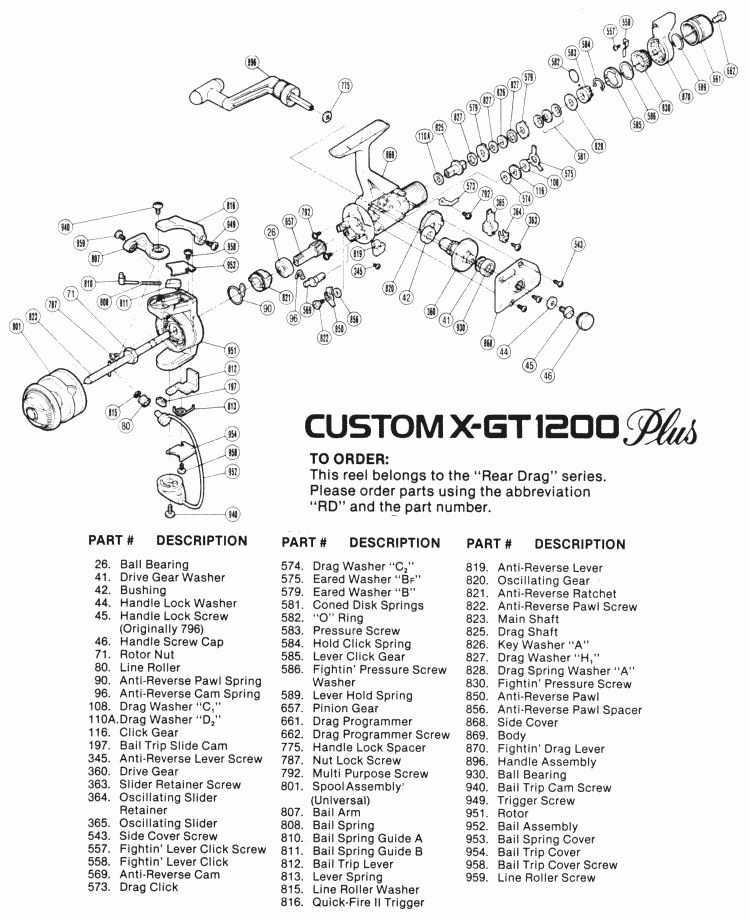 6000 FA Fishing Reel's 4000 Schematic for Sustain 2000 8 X 10 Copy Shimano 